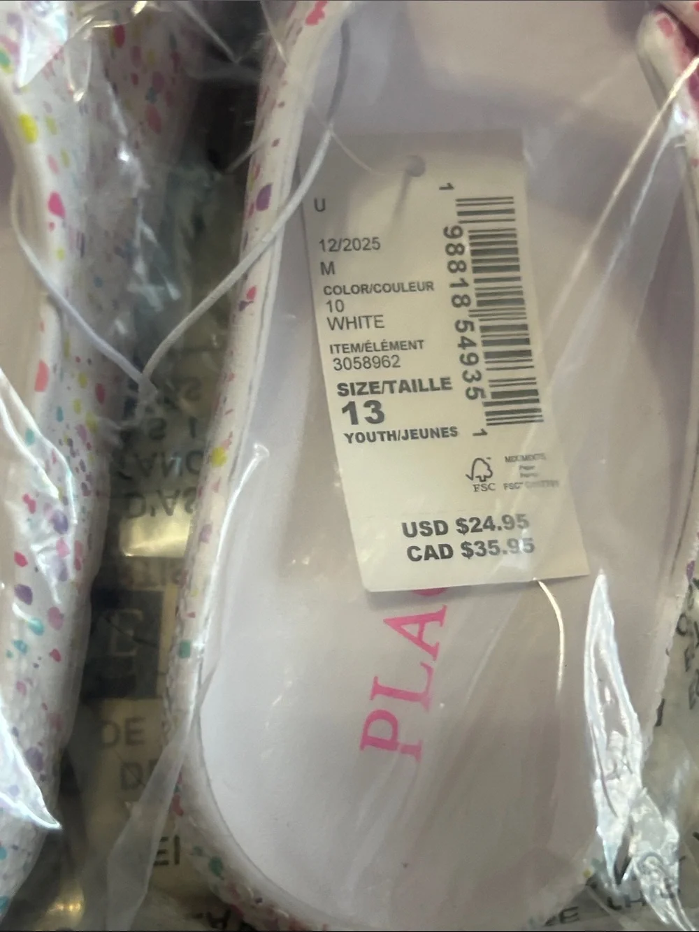 The Children's Place White Confetti Sandals with Pink Buckles & Lilac Sunglasses